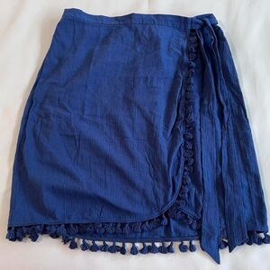 NEW! JCrew Navy Blue Wrap Skirt with Tassels Size Medium Brand New With Tags